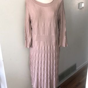 Lane Bryant Dusty Pink Knit Midi Dress 18-20 NWOT